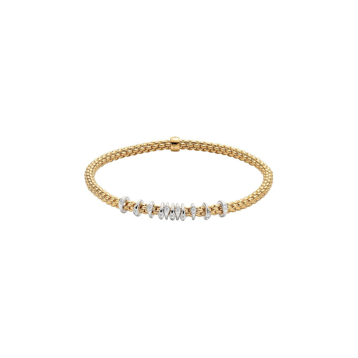 Fope's 18K Yellow Gold Multi-rondel Prima Diamond Bracelet