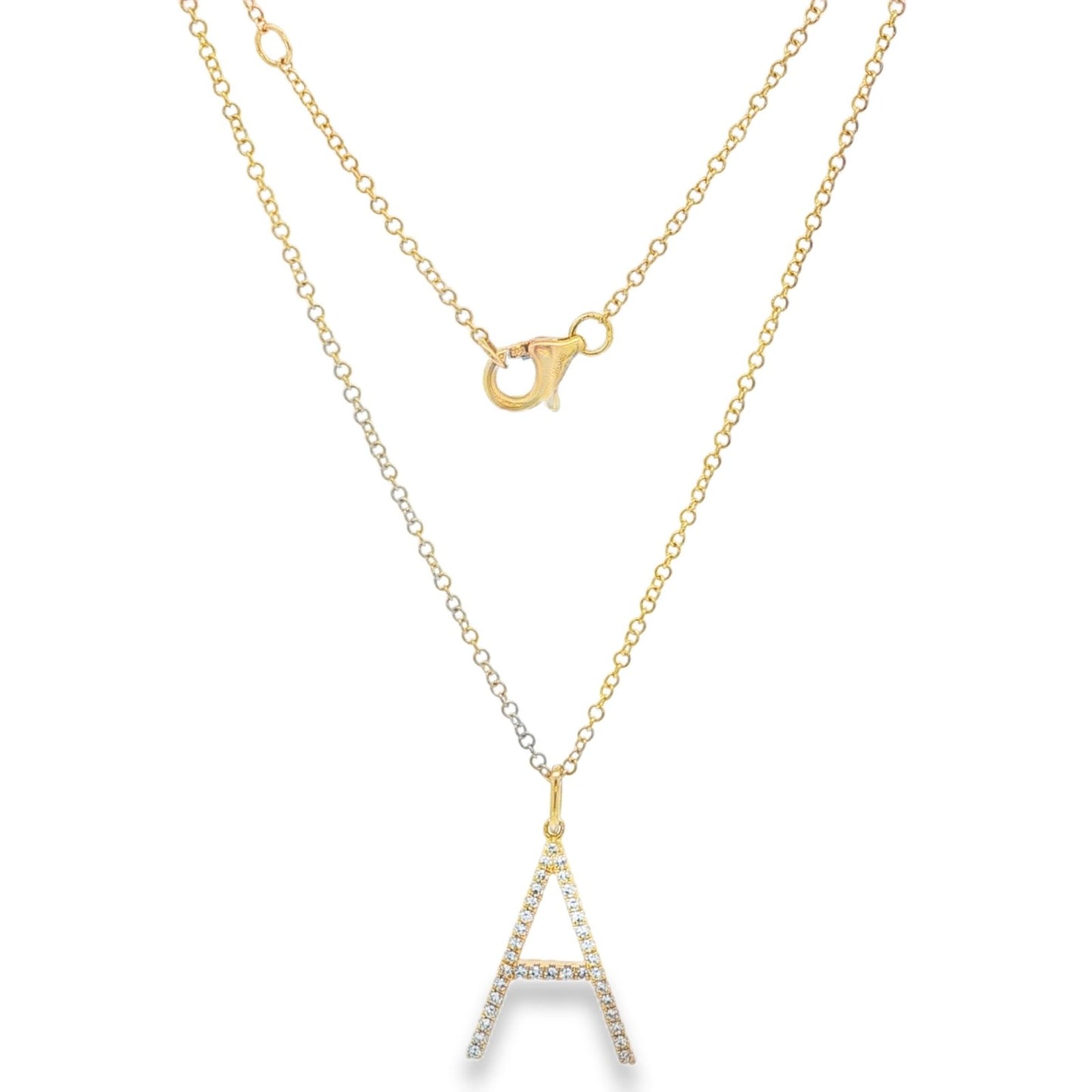 Jai's 14K Yellow Gold Diamond Initial A Necklace
