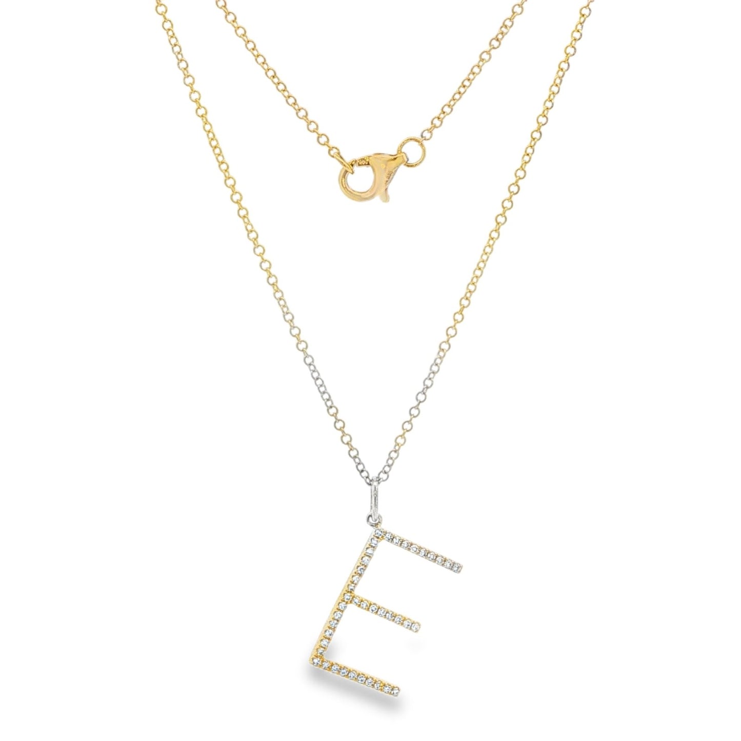 Jai's 14K Yellow Gold Diamond Initial E Necklace