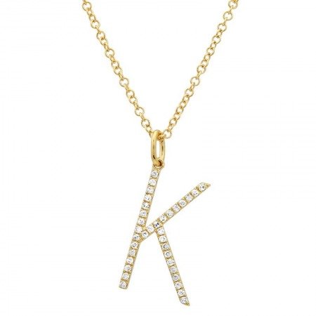 Jai's 14K Yellow Gold Diamond Initial K Necklace