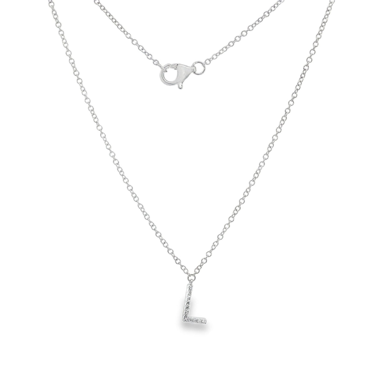 Jai's 14K White Gold Diamond Initial L Necklace