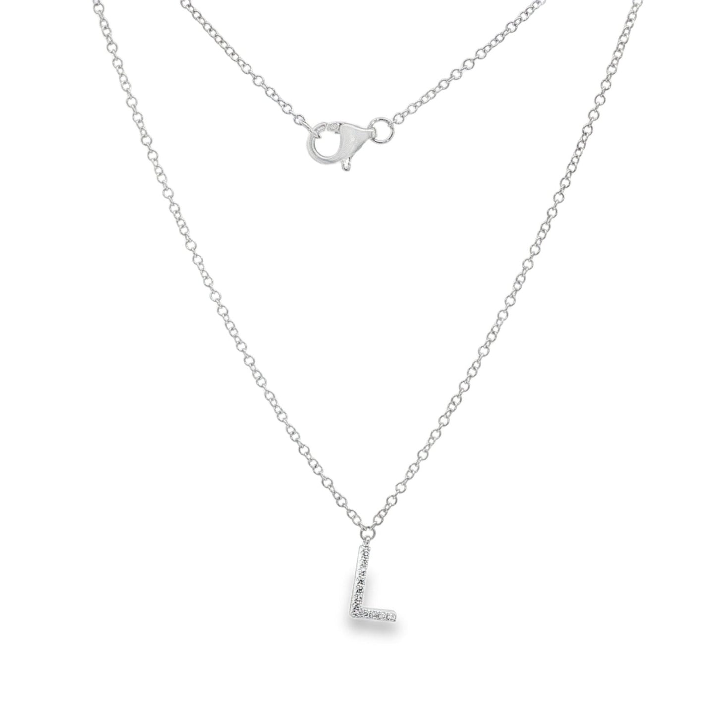 Jai's 14K White Gold Diamond Initial L Necklace
