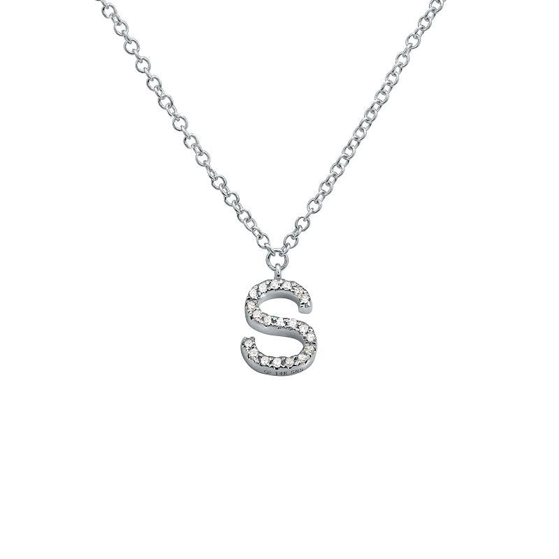 Jai's 14K White Gold Diamond Initial S Necklace