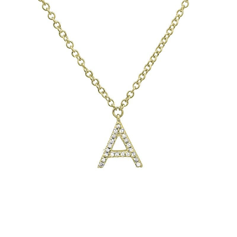 Jai's 14K Yellow Gold Diamond Initial A Necklace