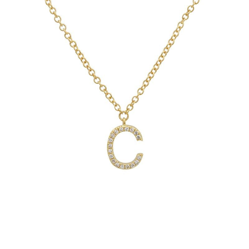 Jai's 14K Yellow Gold Diamond Initial C Necklace