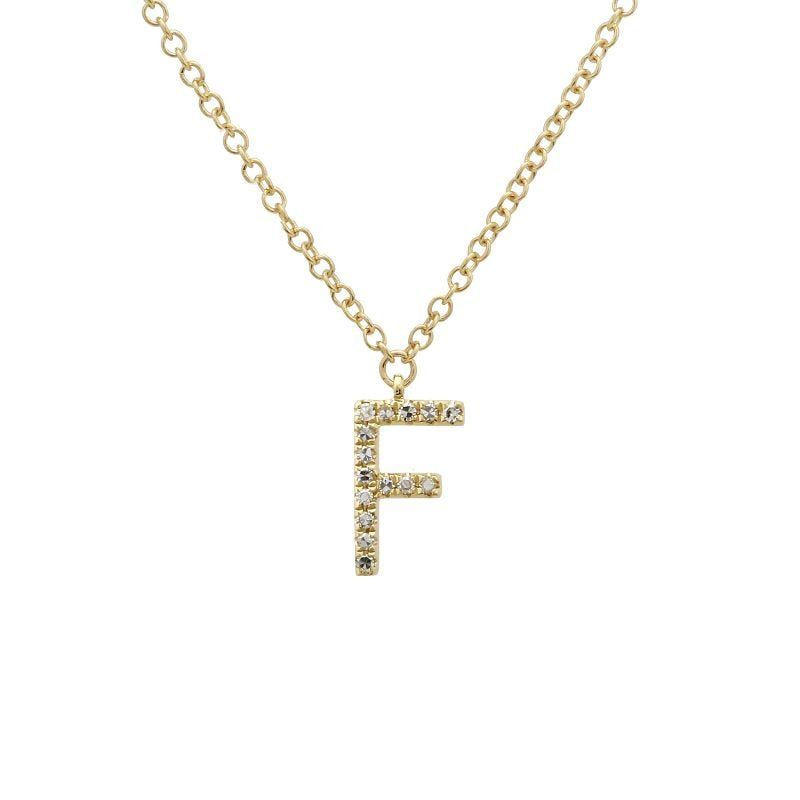 Jai's 14K Yellow Gold Diamond Initial F Necklace