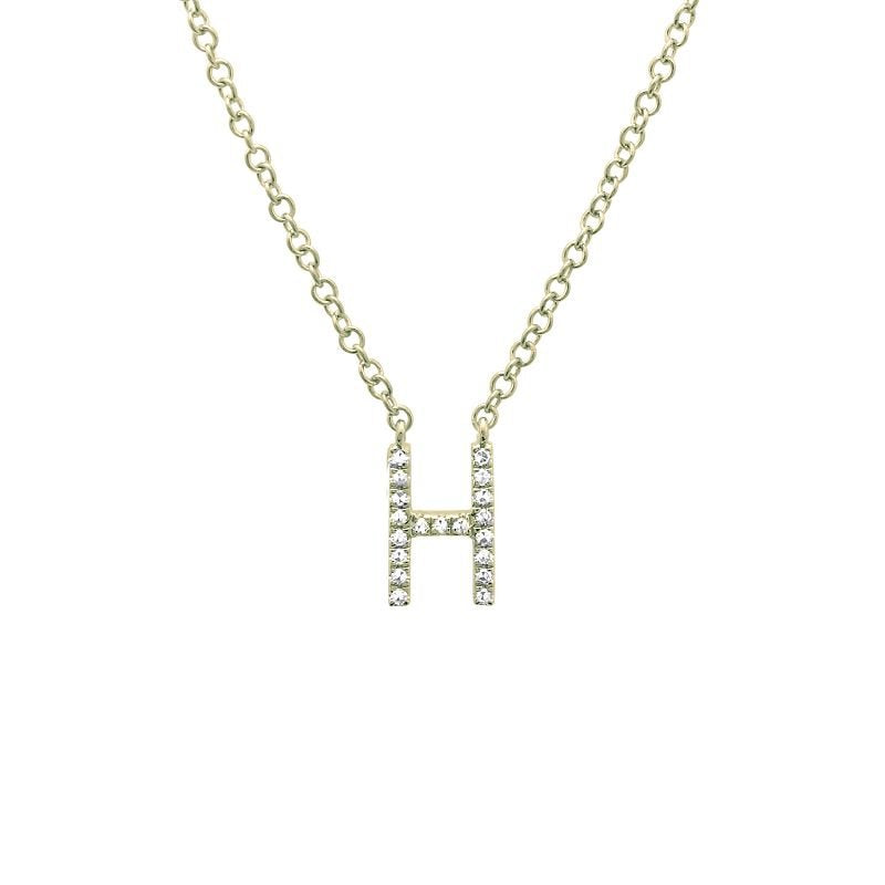 Jai's 14K Yellow Gold Diamond Initial H Necklace