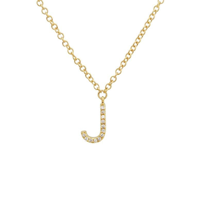 Jai's 14K Yellow Gold Diamond Initial J Necklace