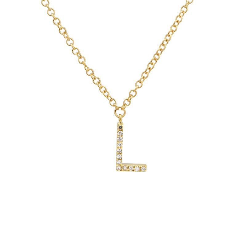 Jai's 14K Yellow Gold Diamond Initial L Necklace