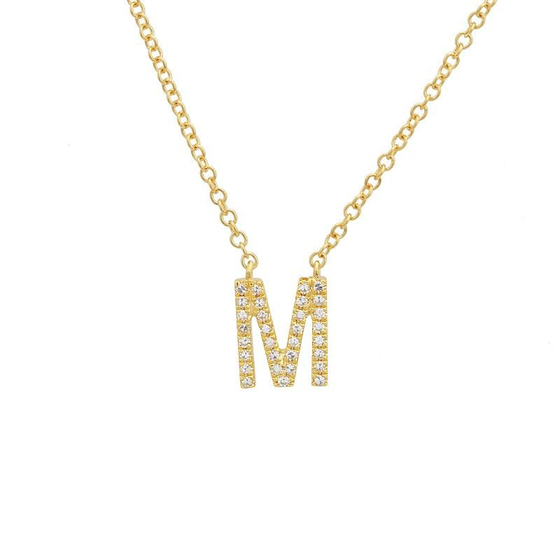 Jai's 14K Yellow Gold Diamond Initial M Necklace