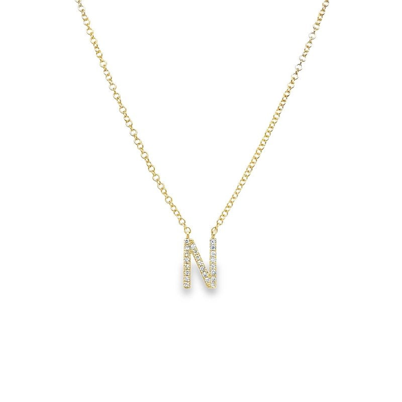 Jai's 14K Yellow Gold Diamond Initial N Necklace