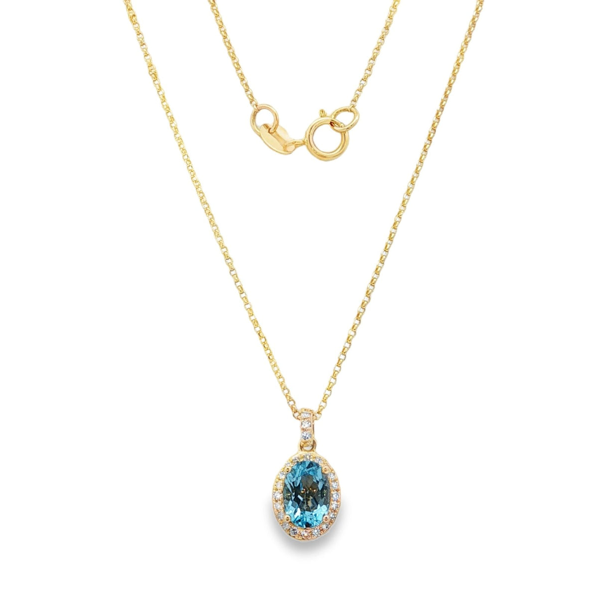Jai's 14K Yellow Gold Blue Topaz & Diamond Necklace