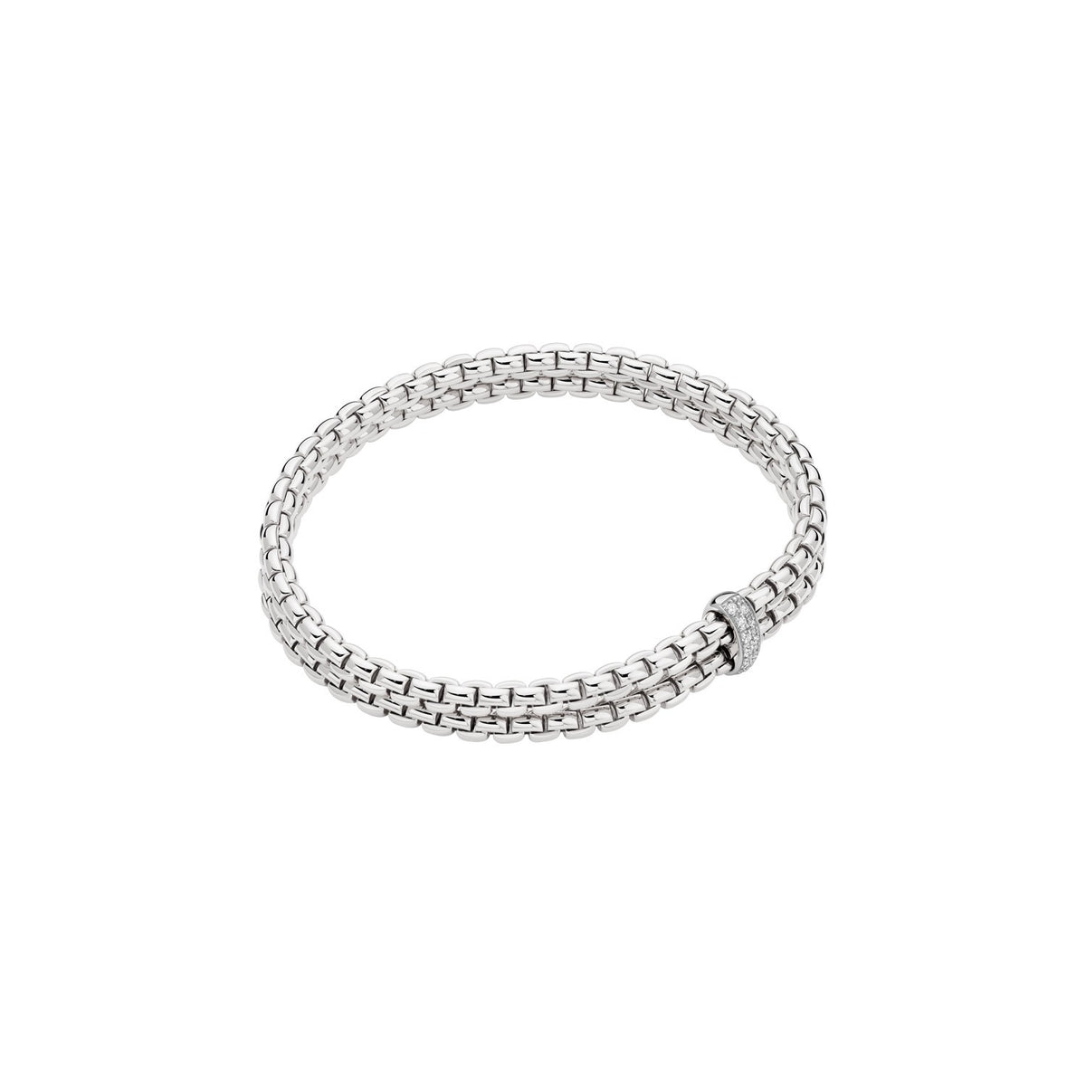Fope's 18K White Gold Two-strand Eka Diamond Bracelet