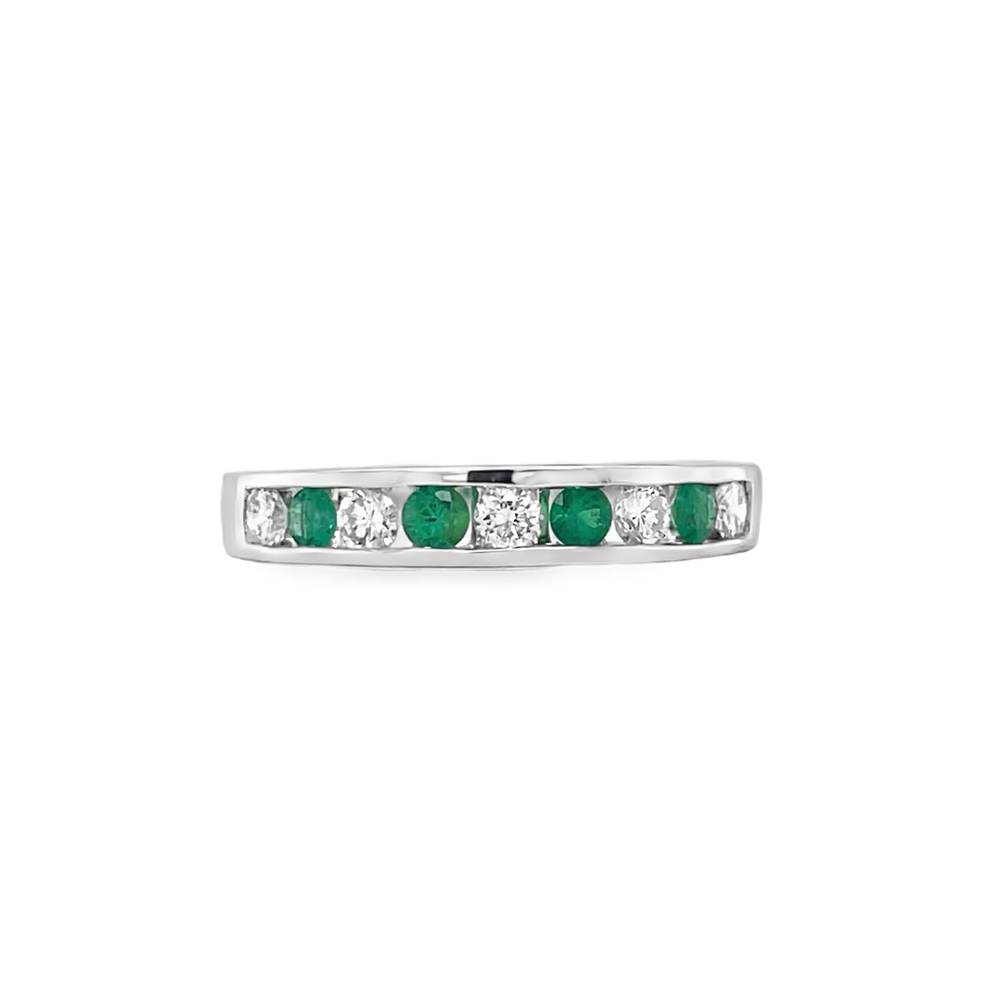 Jai's 14K White Gold Emerald & Diamond-inset Ring