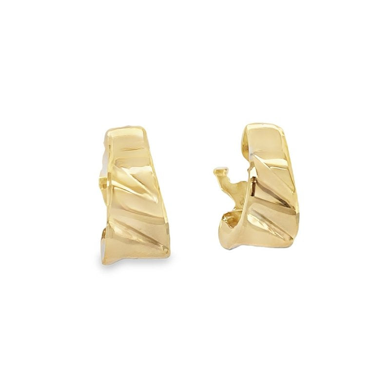 Jai's 14K Yellow Gold Thick Rippled Huggies