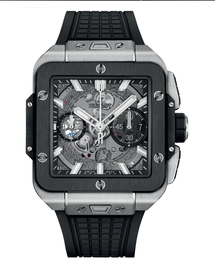 Hublot's Square Bang Unico Ceramic Titanium with Skeleton Dial