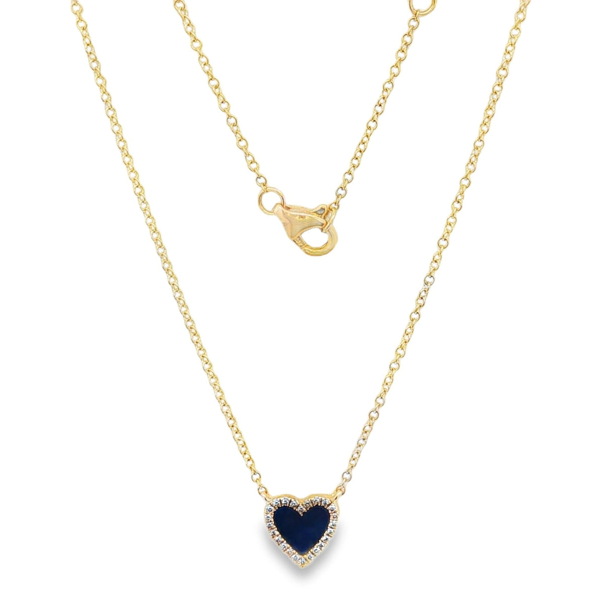Jai's 14K Yellow Gold Lapis Lazuli & Diamond Heart Necklace