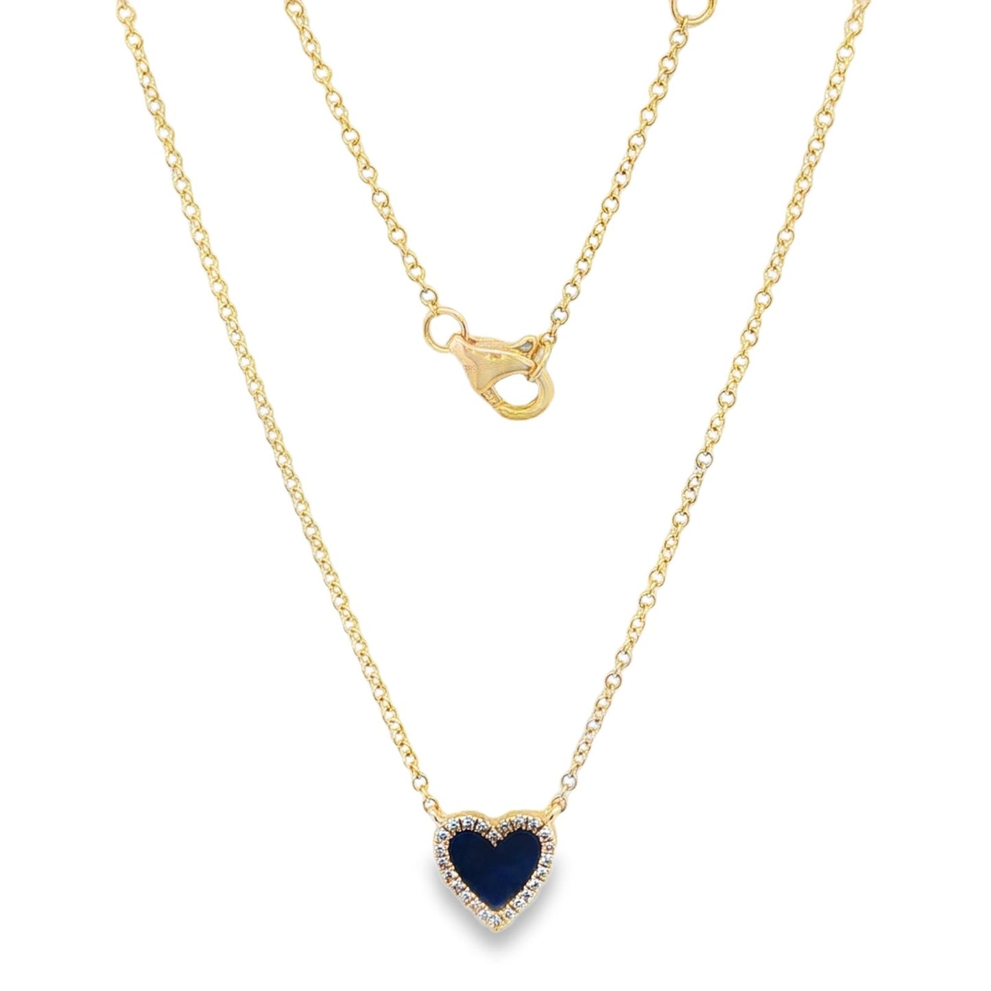 Jai's 14K Yellow Gold Diamond & Lapis Lazuli Heart Necklace