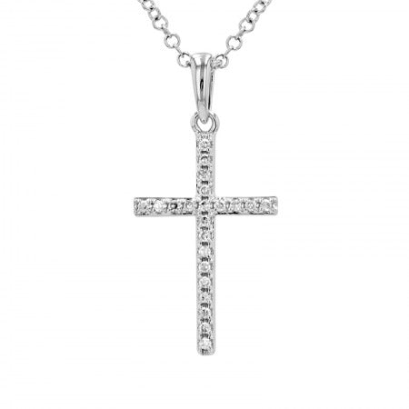 Jai's 14K White Gold Diamond Cross Necklace