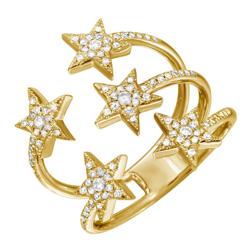 Jai's 14K Yellow Gold Five-star Diamond Ring