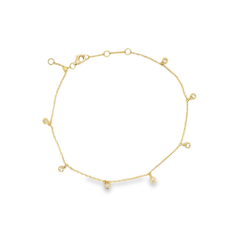 Jai's 14K Yellow Gold Diamond Charm Anklet