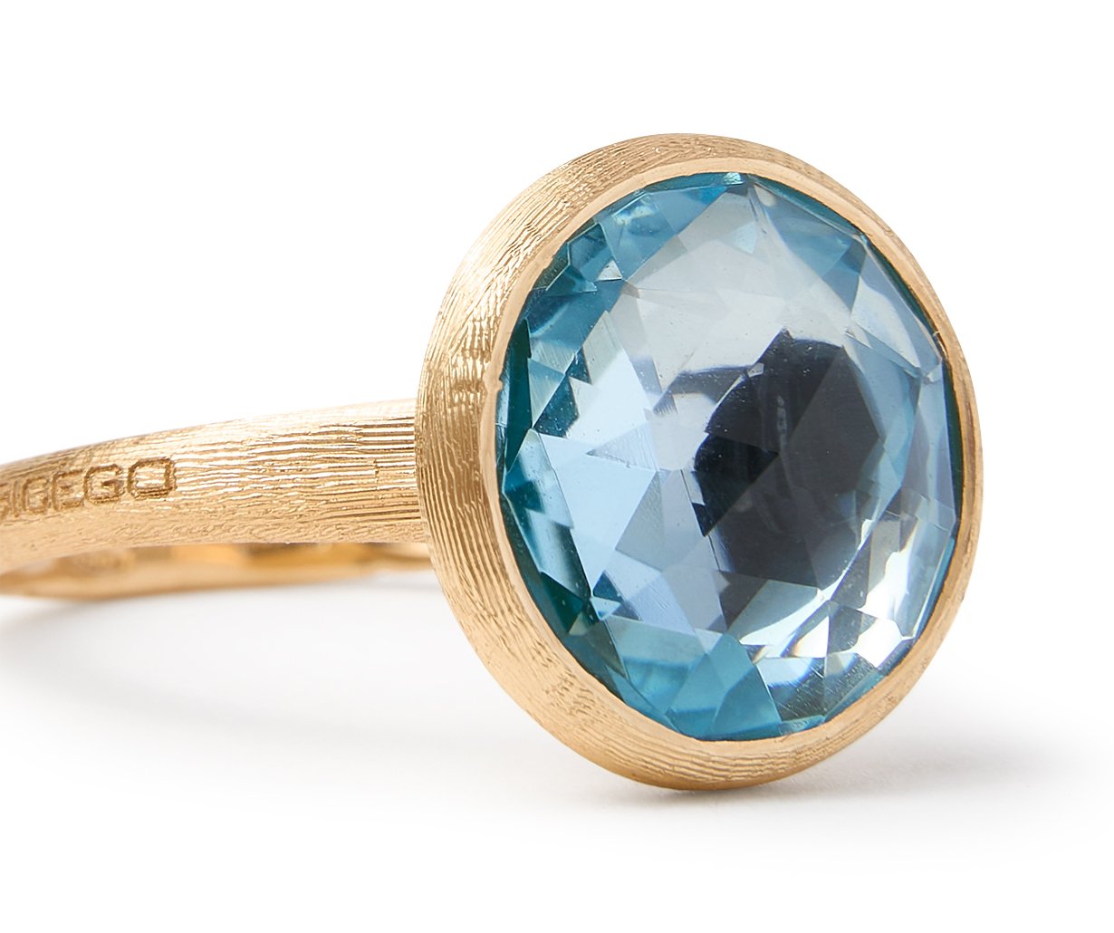 Marco Bicego's 18K Yellow Gold Jaipur Cyan Topaz Ring