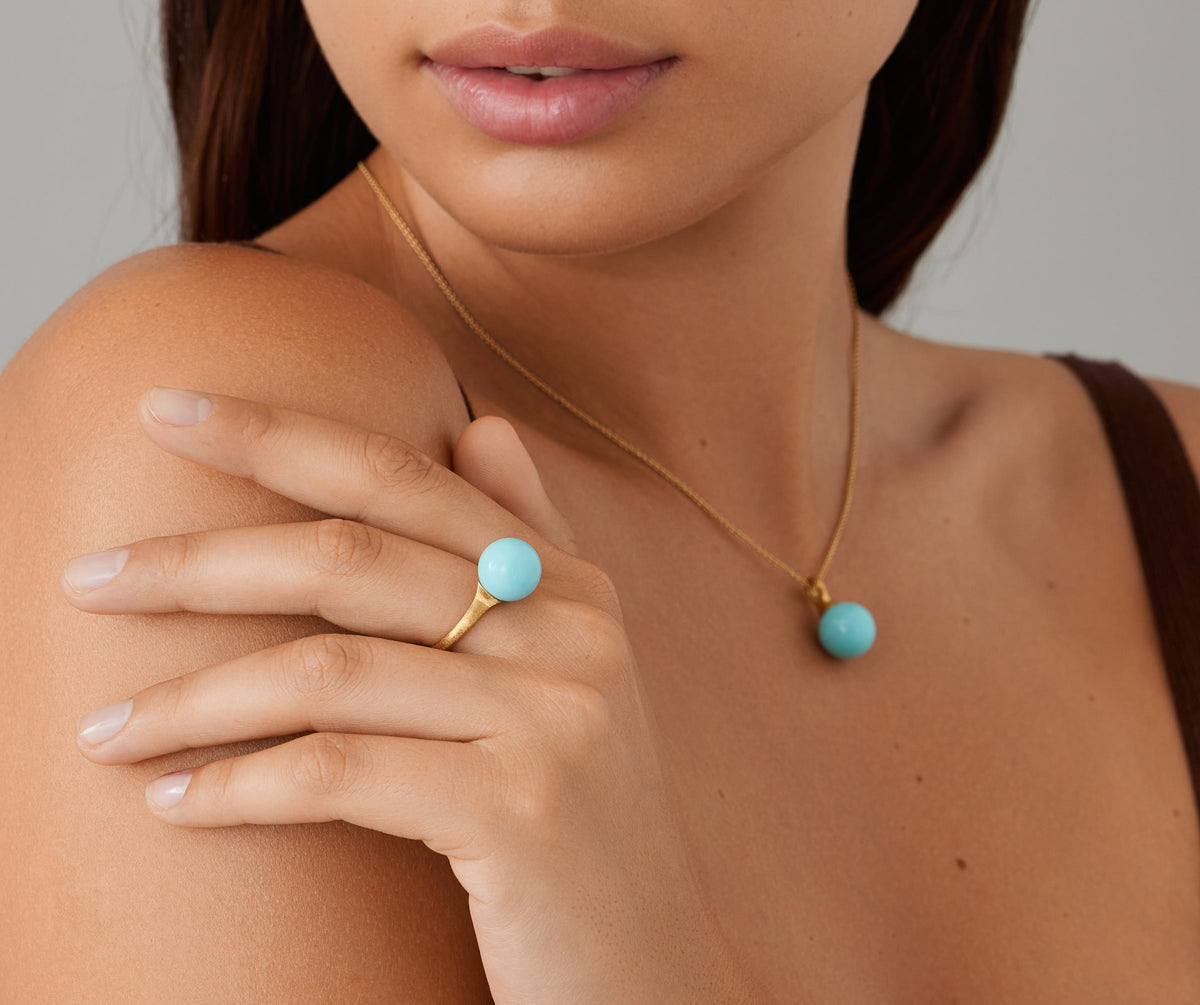 Marco Bicego's 18K Yellow Gold Africa Turquoise Ring