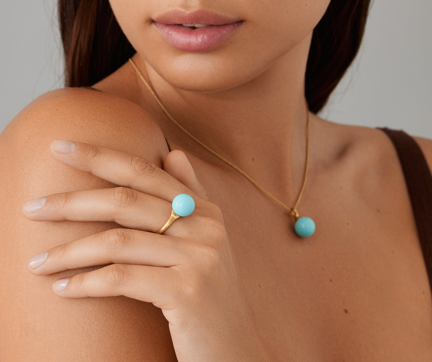 Marco Bicego's 18K Yellow Gold Africa Turquoise Ring