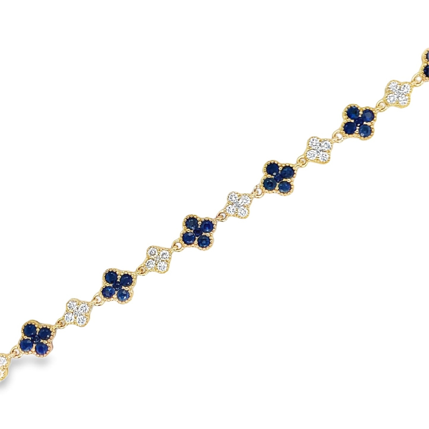 Jai's 18K Yellow Gold Floral Sapphire & Diamond Bracelet