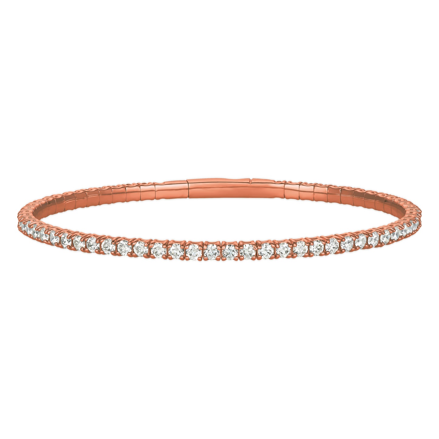 Morris & David's 14K Rose Gold Flexible 2-carat Diamond Bracelet