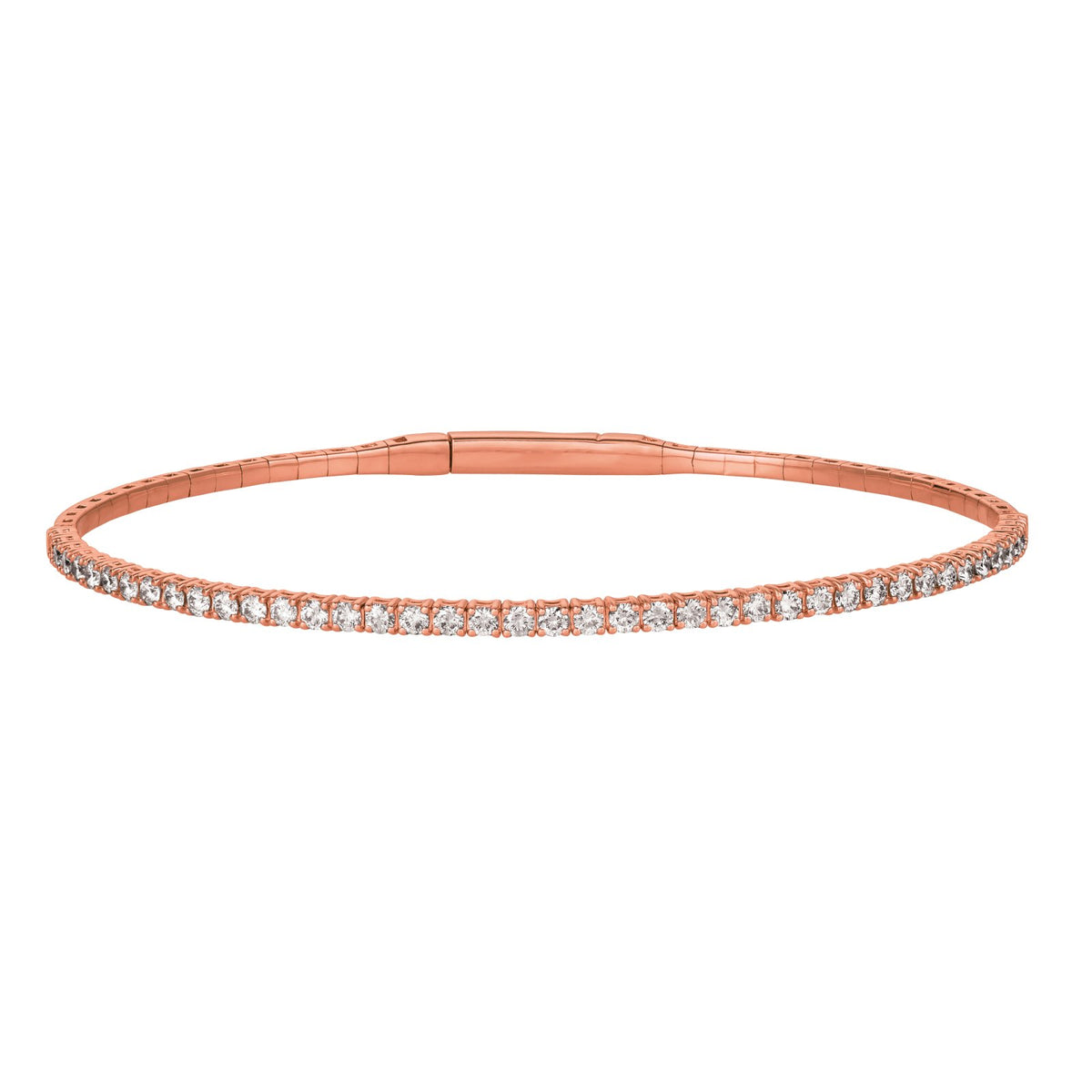 Morris & David's 14K Rose Gold 1.5-carat Diamond Flex Bangle