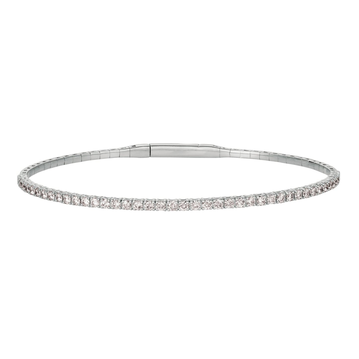 Morris & David's 14K White Gold 2-carat Diamond Flex Bangle