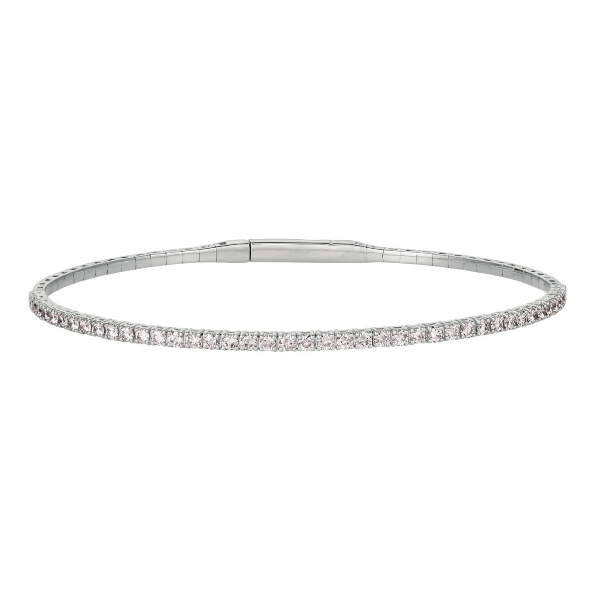 Morris & David's 14K White Gold 2-carat Diamond Flex Bangle