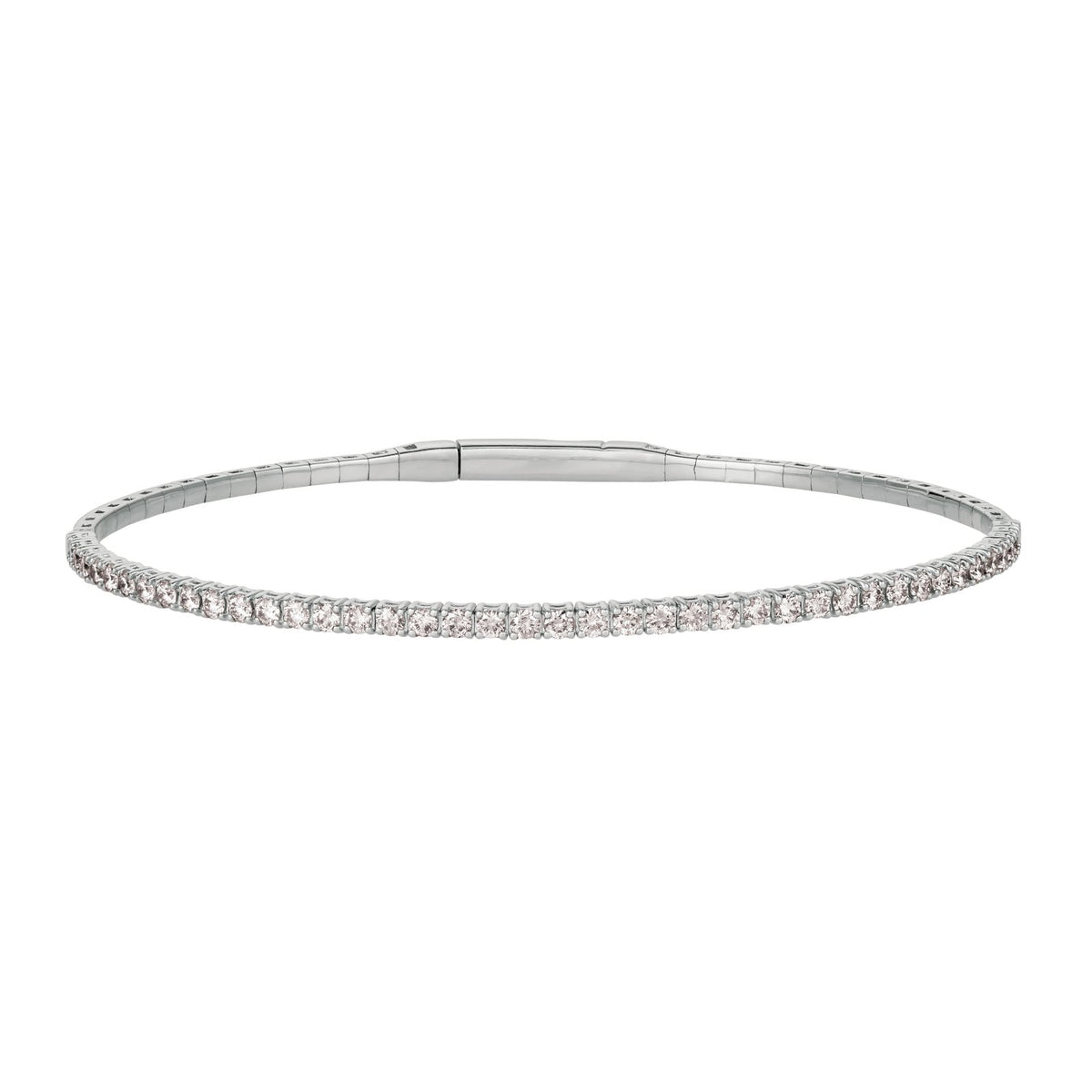 Morris & David's 14K White Gold 3-carat Diamond Flex Bangle