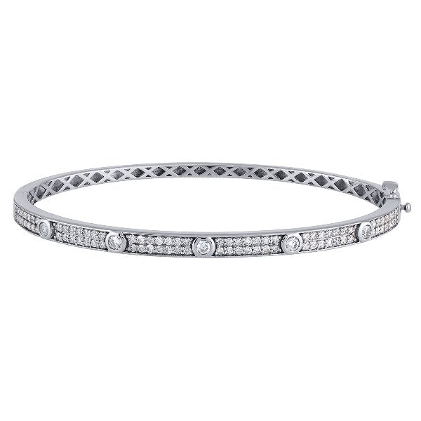 Morris & David's 14K White Gold Diamond Pave Bangle