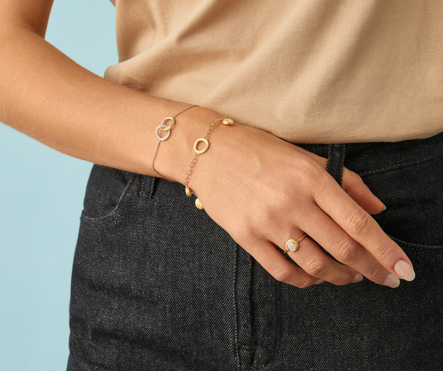 Marco Bicego's 18K Two-tone Jaipur Link Diamond Bracelet
