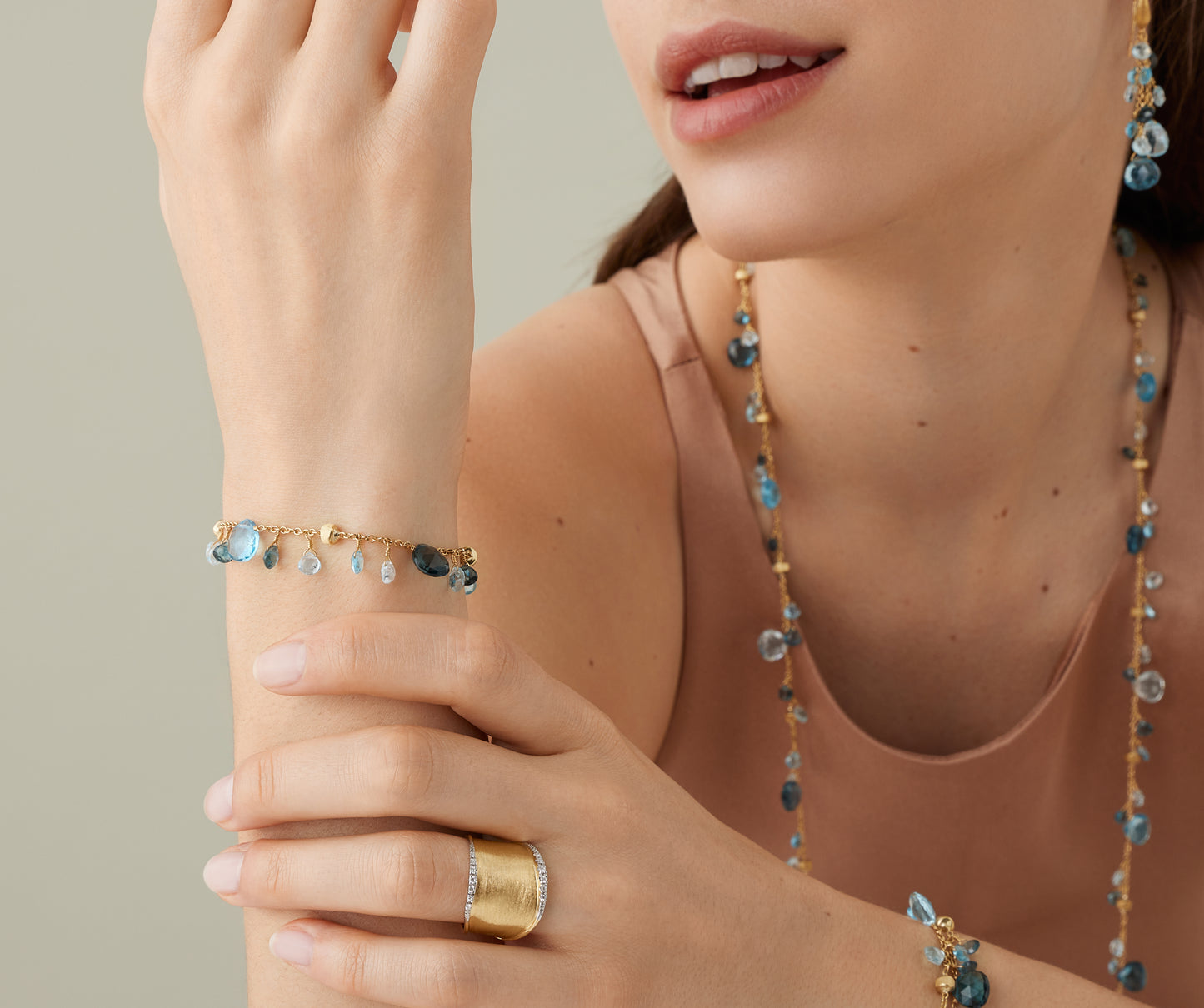 Marco Bicego's 18K Yellow Gold Paradise Topaz Bracelet