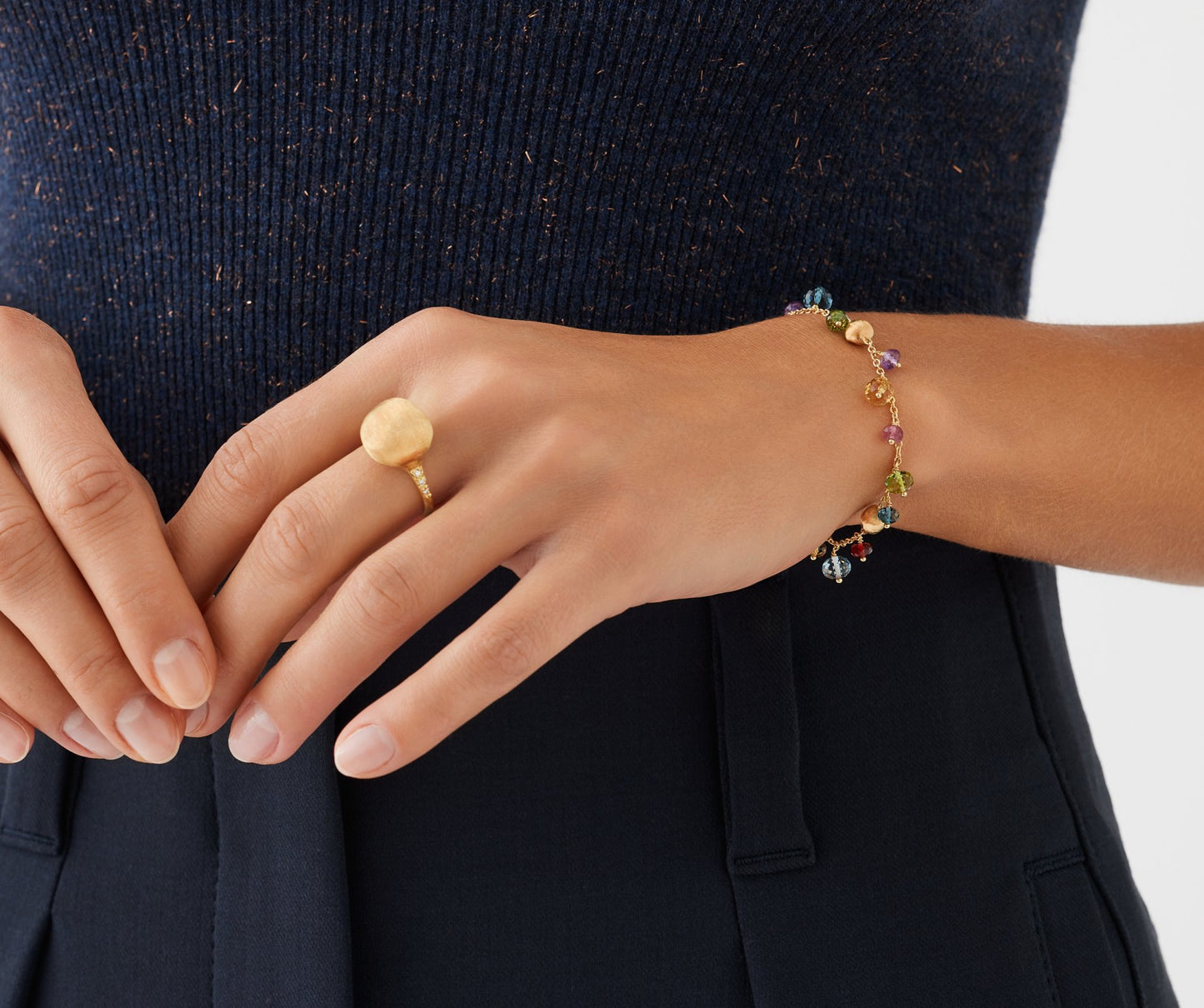 Marco Bicego's 18K Yellow Gold Africa Gemstones Single Strand Bracelet