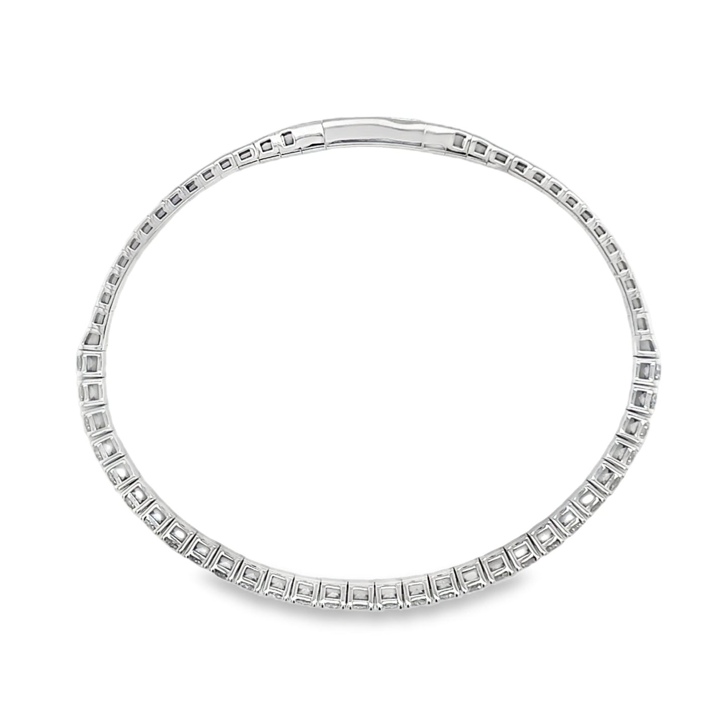 Jai's 18K White Gold Princess-cut Diamond Bangle