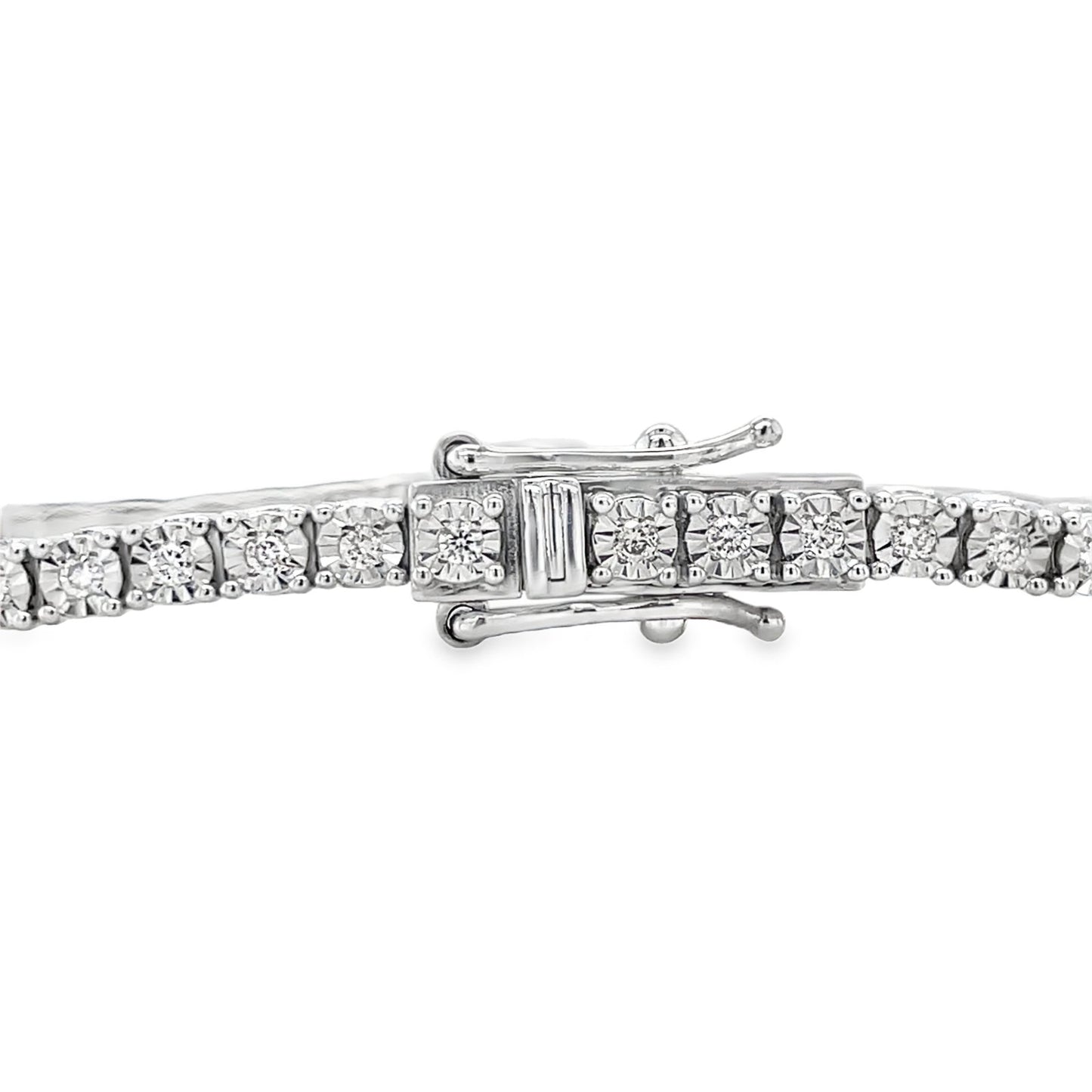Jai's 18K White Gold Emerald-cut Diamond Tennis Bracelet - 6.5"