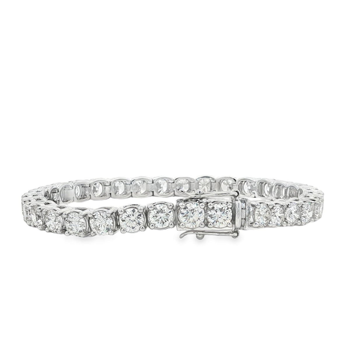 Jai's 18K White Gold 12-carat Diamond Tennis Bracelet - 6.5"
