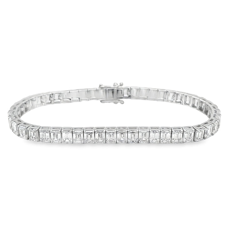 Jai's 18K White Gold 12-carat Emerald-cut Diamond Tennis Bracelet