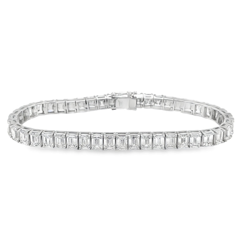 Jai's 18K White Gold Emerald-cut Diamond Tennis Bracelet