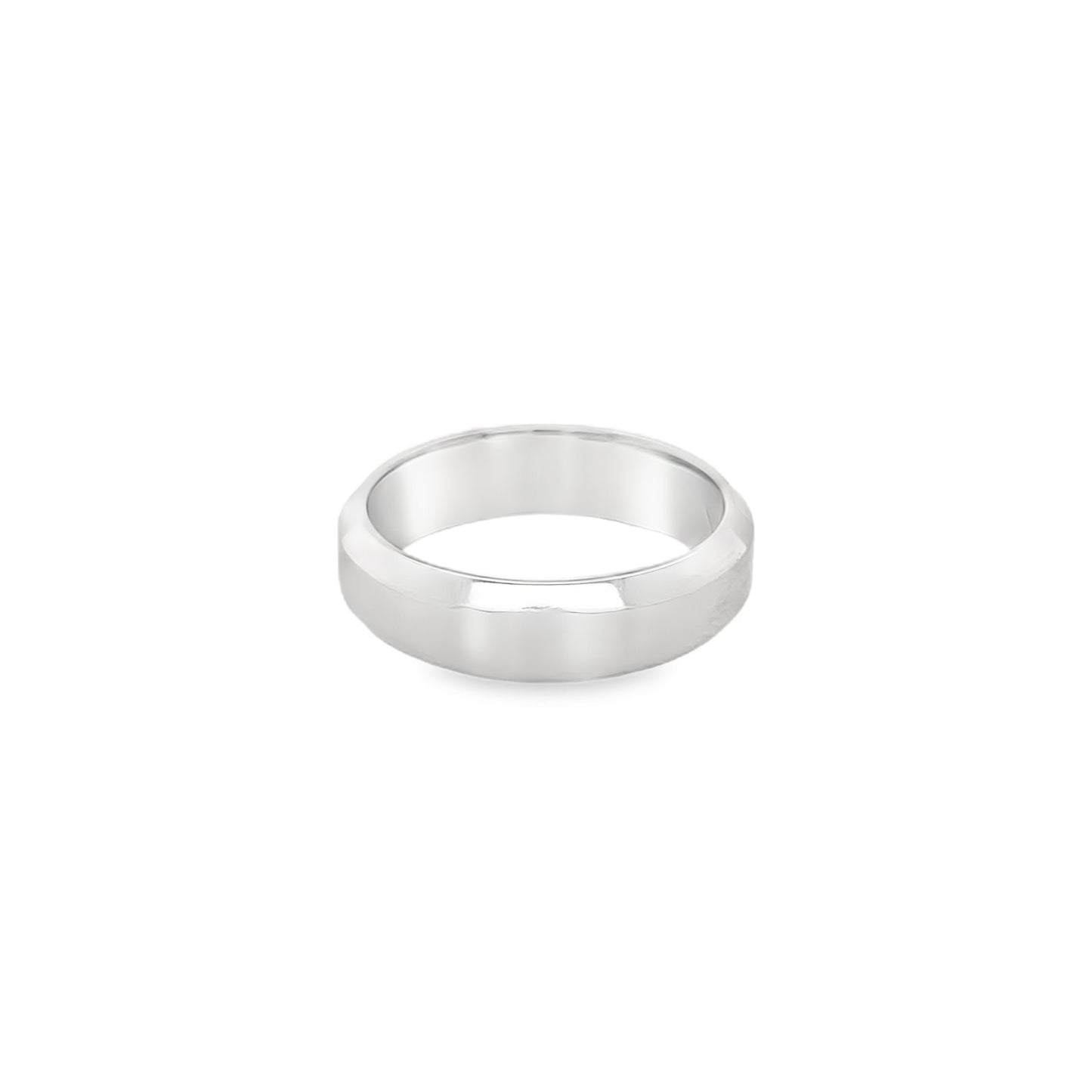 Jai's 14K Gray Gold Faceted Wedding Band