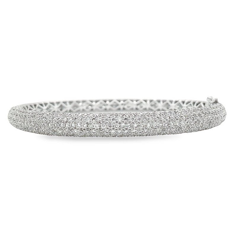 Jai's 18K White Gold Pave Diamond Bangle