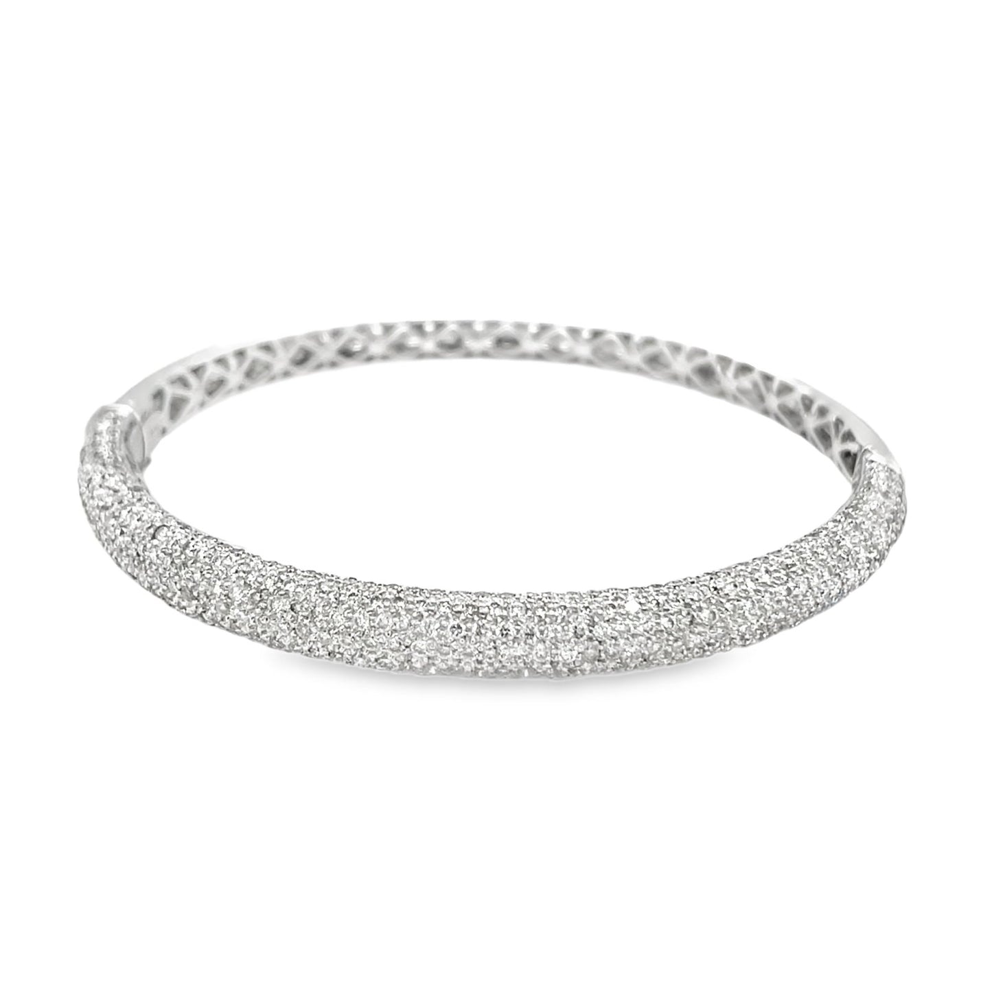 Jai's 18K White Gold Pave Diamond Bangle