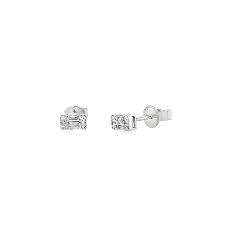 Jai's 14K White Gold Petite Baguette-cut Diamond Studs