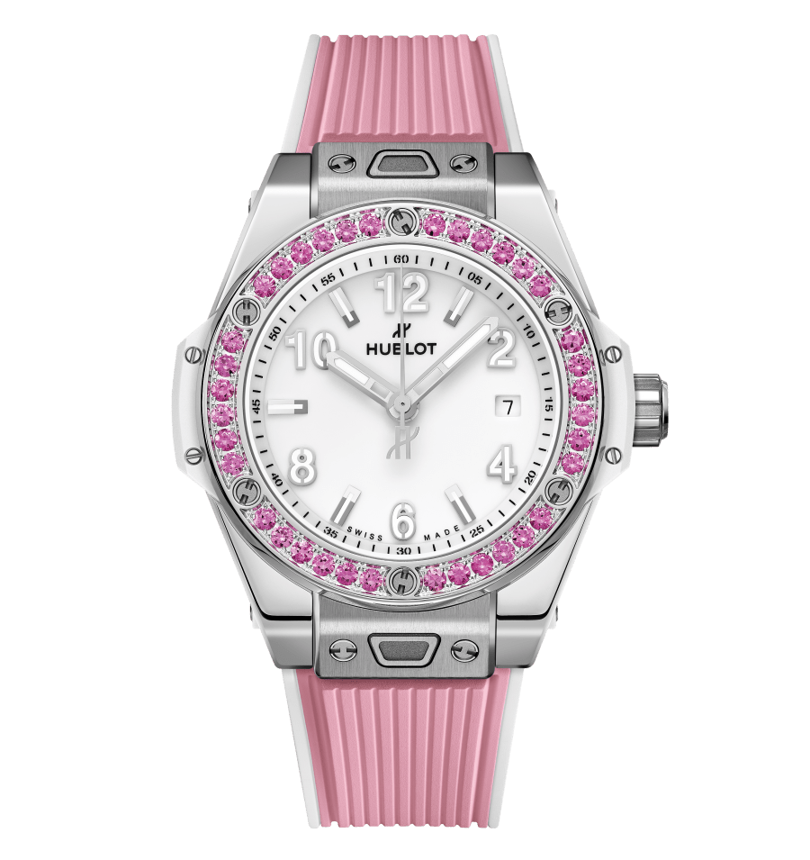Hublot's Big Bang One Click Joyful Steel Pink with White Dial & Pink Sapphires