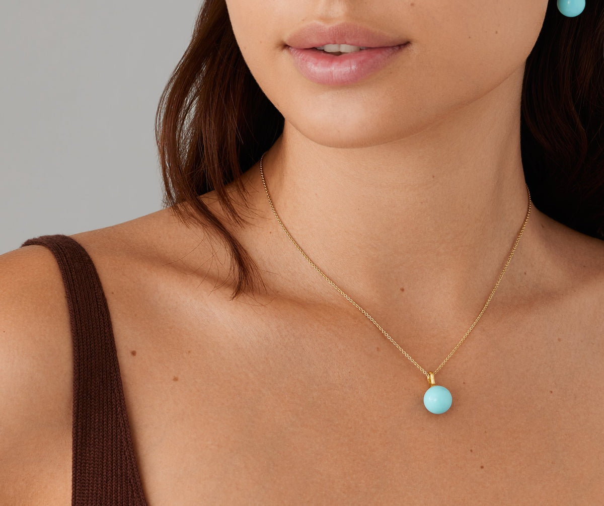Marco Bicego's 18K Yellow Gold Africa Turquoise Necklace