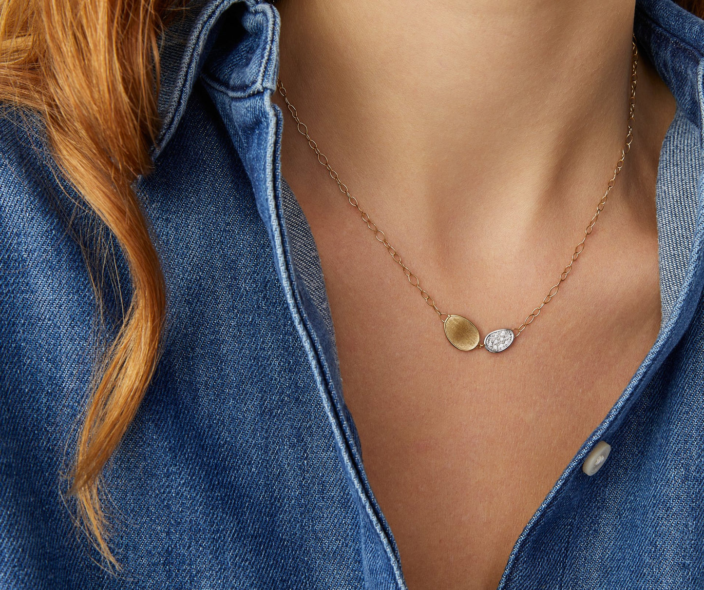 Marco Bicego's 18K Two-tone Lunaria Diamond Necklace